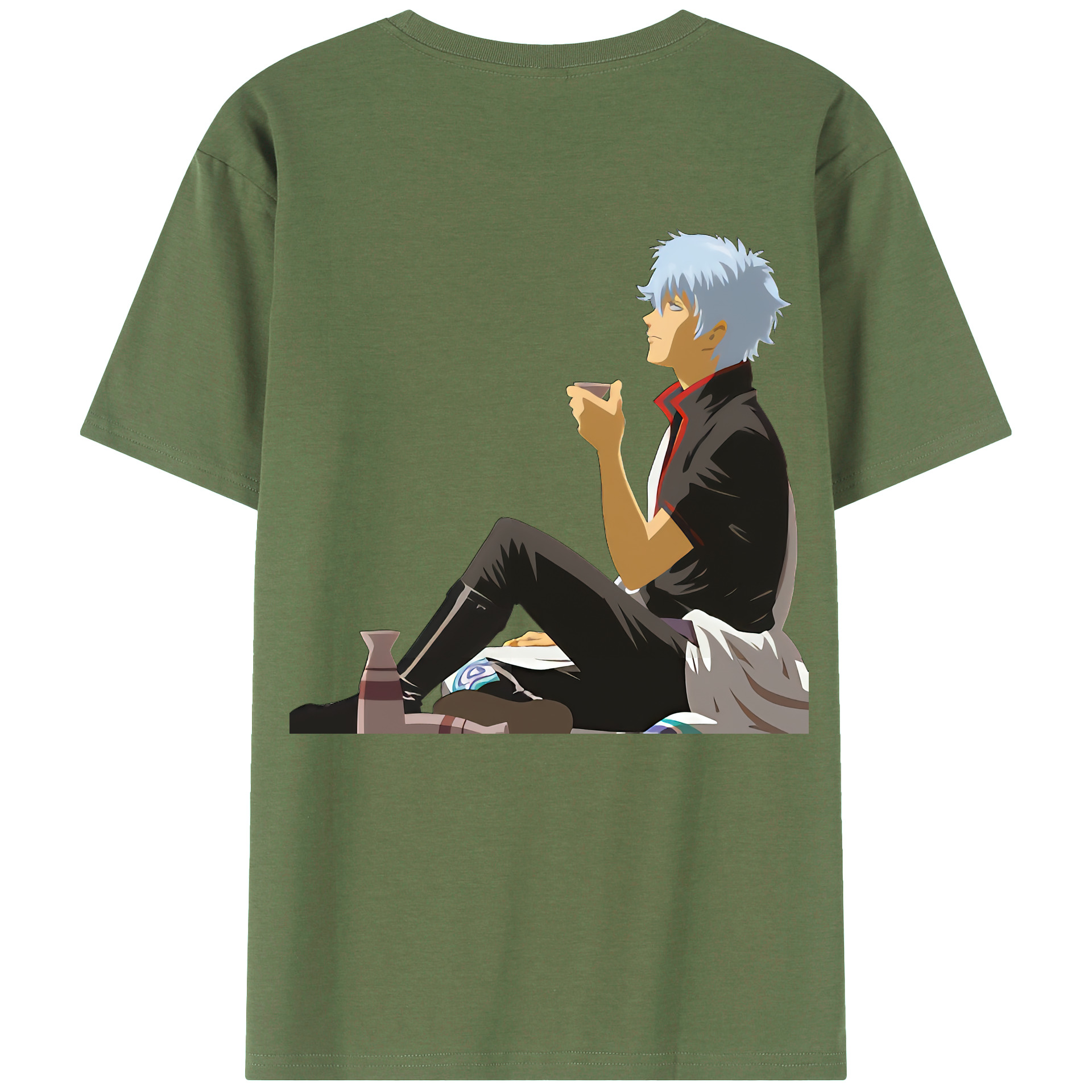 （画像用） ぎんたま 坂田銀時（さかたぎんとき） 神楽 志村新八（しむら しんぱち） GINTAMA Sakata Gintoki Kagura Shimura Shinpachi 綿100％ メンズ半袖Tシャツ（バックプリント） 通気性